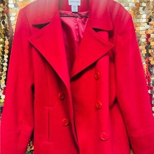 St. John's Bay Vibrant Red Pea Coat